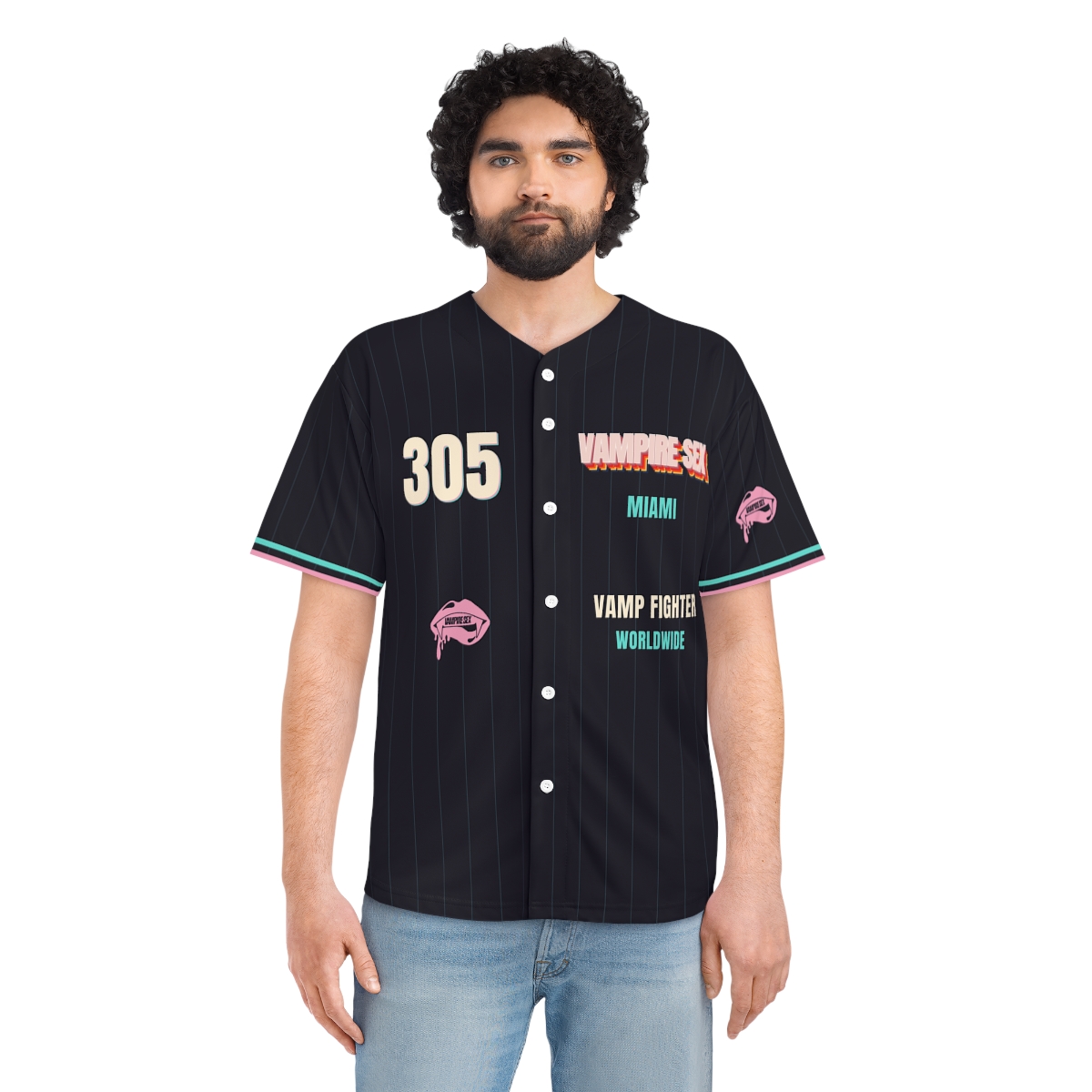 Vamp Fighter 305 Baseball Jersey on-model view